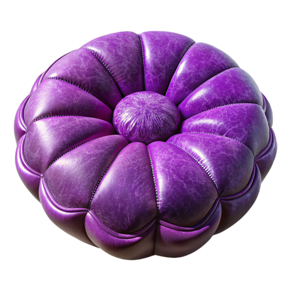 vibrant classic Purple Velvet Cushion Front View Cutout Transparent Background detailed png