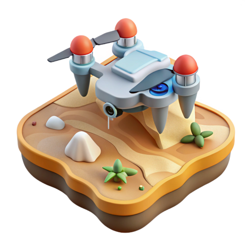 beautiful traditional Quadcopter Capturing Terrain Data Cutout authentic png