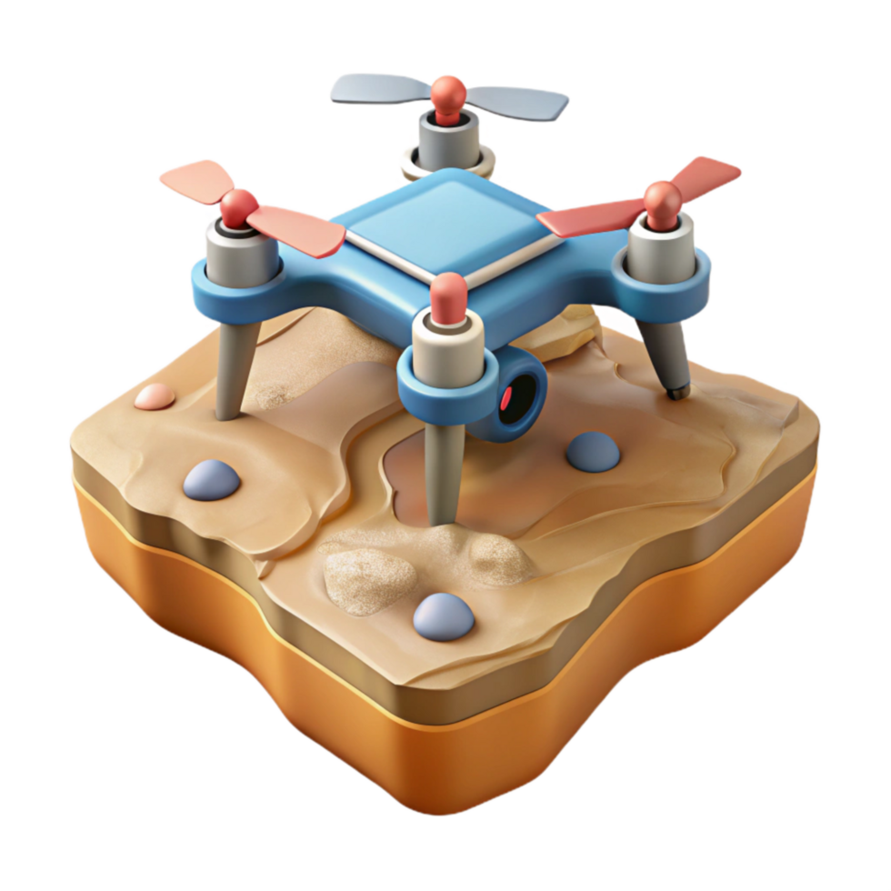 beautiful contemporary Quadcopter Capturing Terrain Data Cutout png