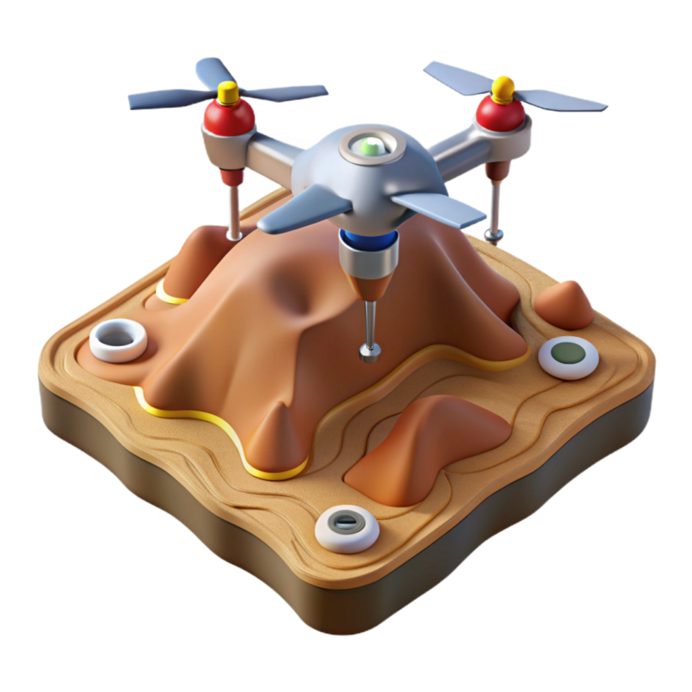 vibrant rustic Quadcopter Capturing Terrain Data Cutout png