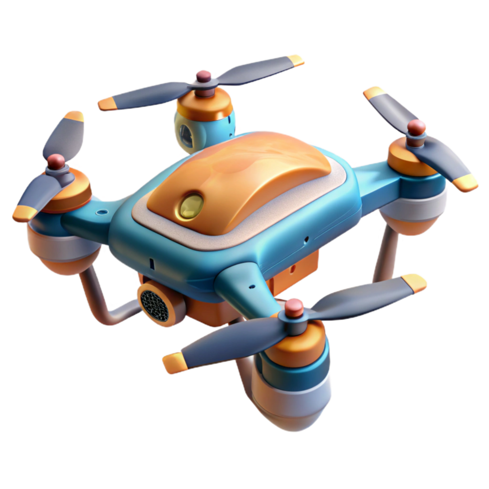 beautiful artistic Quadcopter Drone Hovering Isolated high quality png