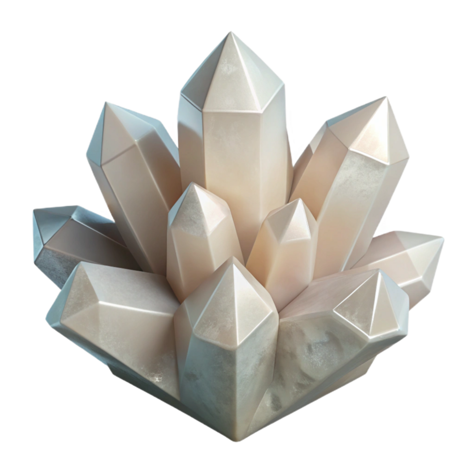 wonderful minimalist Quartz Crystal Cluster Raw Texture Transparent Background premium png