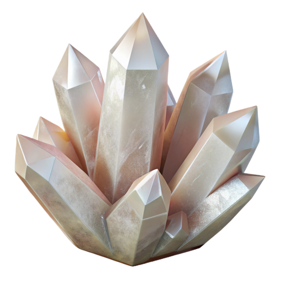 serene rustic Quartz Crystal Cluster Raw Texture Transparent Background png