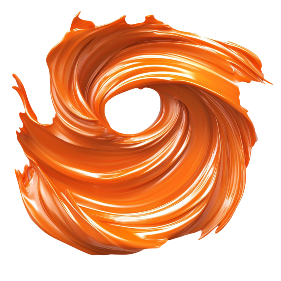 Swirl of vibrant orange creating anistic loop png