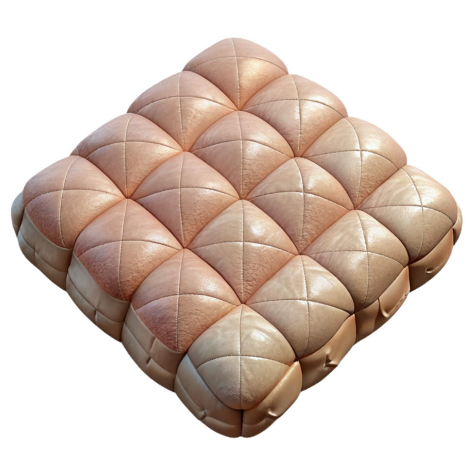 dramatic creative Quilted Cushion Square Shape with Soft Colors premium png