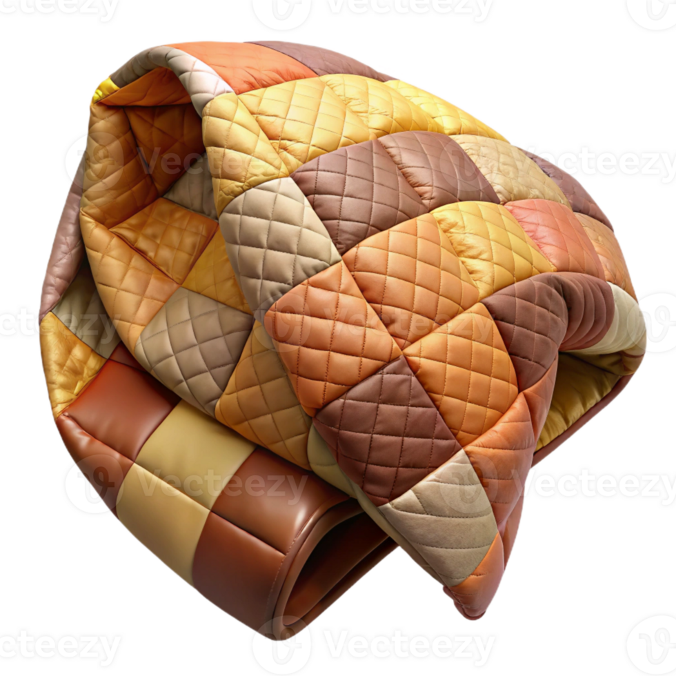 extraordinary abstract Quilted Patchwork Blanket Warm Colors Isolated high resolution png