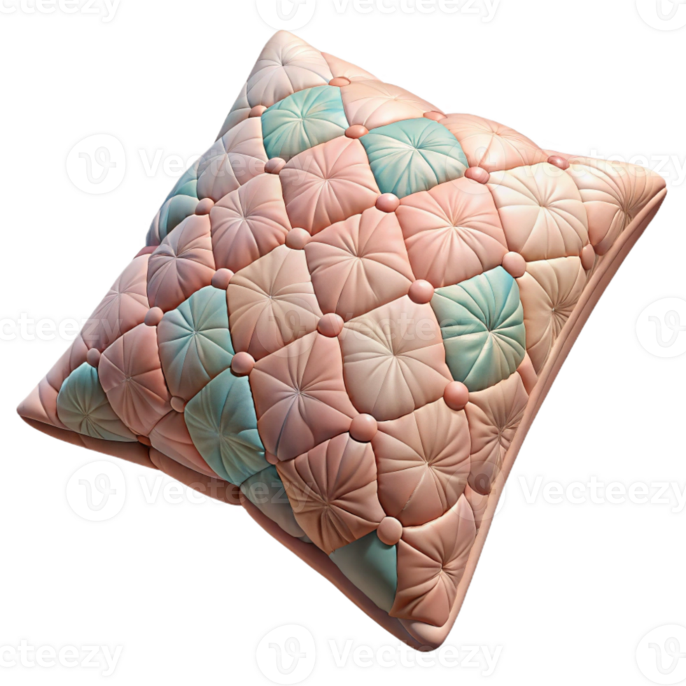 beautiful rustic Quilted Pillow Sham Floral Pattern Cutout with Pastel Colors premium png