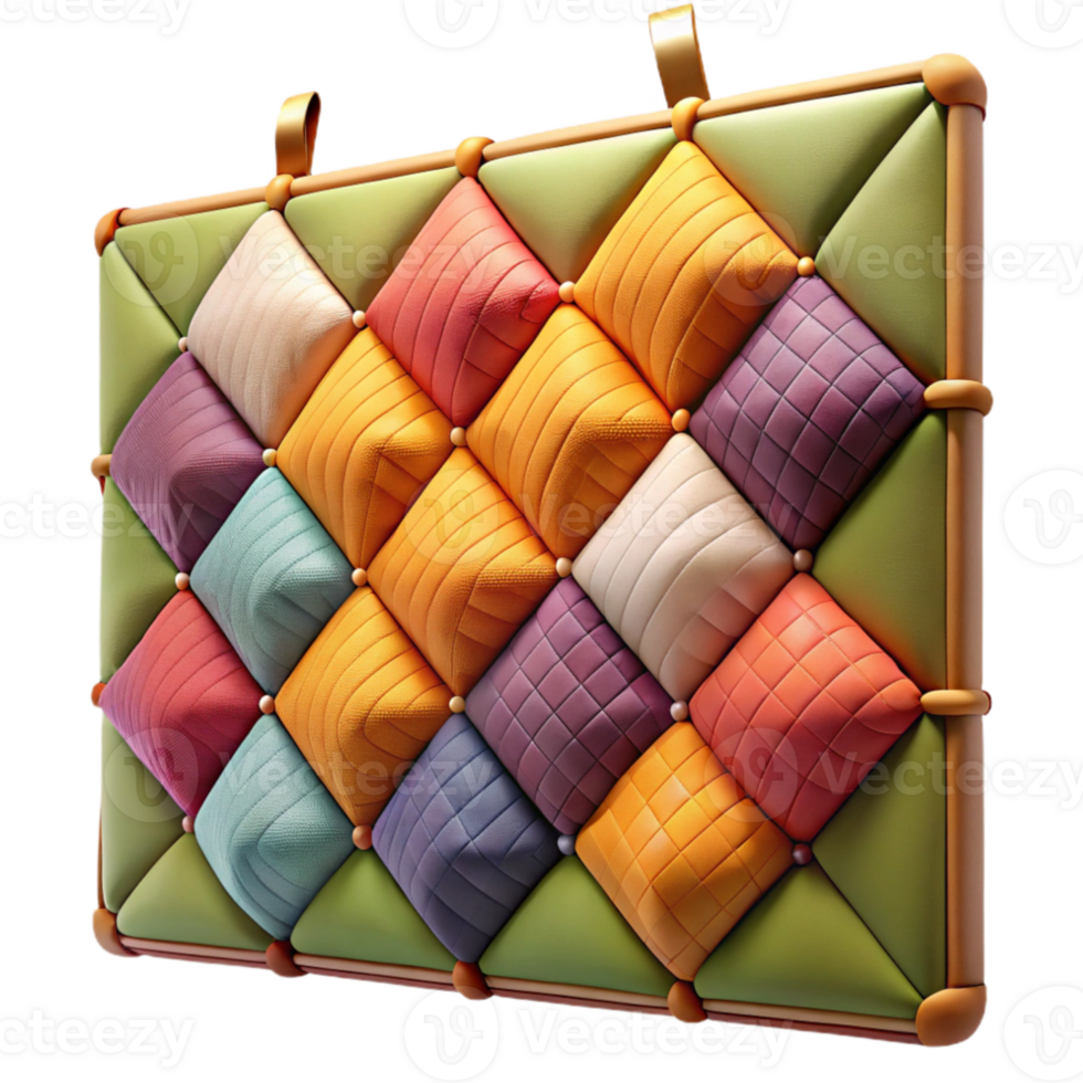 beautiful classic Quilted Wall Hanging Abstract Design with Bright Colors premium png