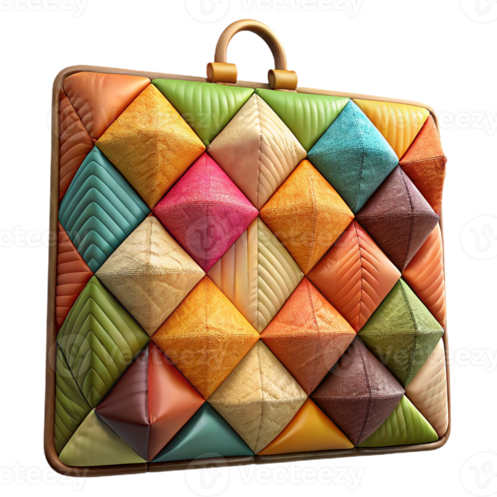 wonderful modern Quilted Wall Hanging Patchwork Design with Bright Colors high quality png