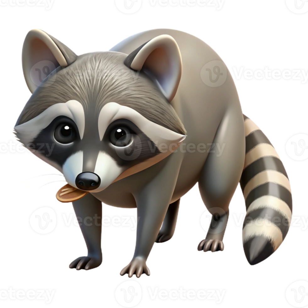 extraordinary contemporary Raccoon Searching for Food Transparent Background high resolution png