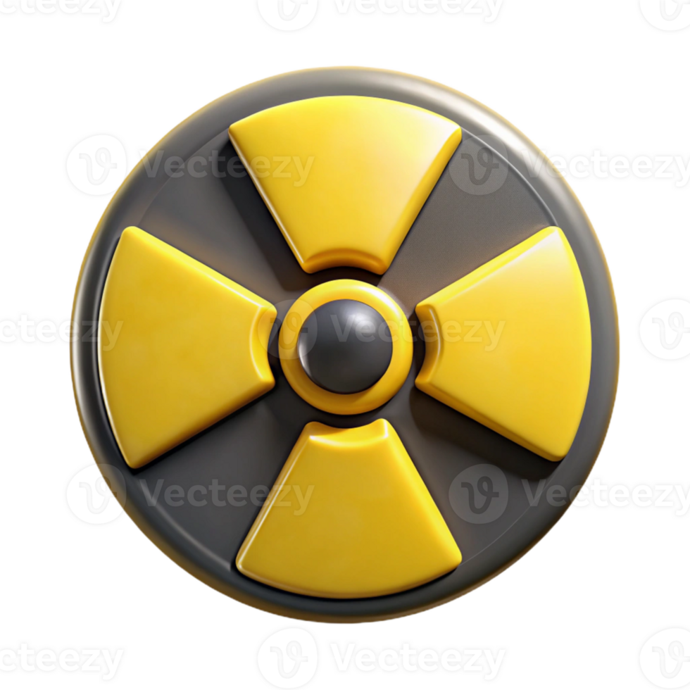 elegant artistic Radiation Symbol Yellow with Black Trefoil Transparent original png