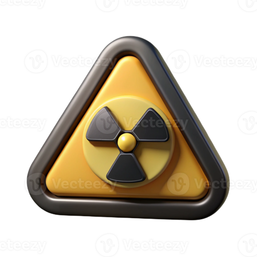 serene abstract Radiation Warning Sign Yellow with Black Trefoil Isolated detailed png