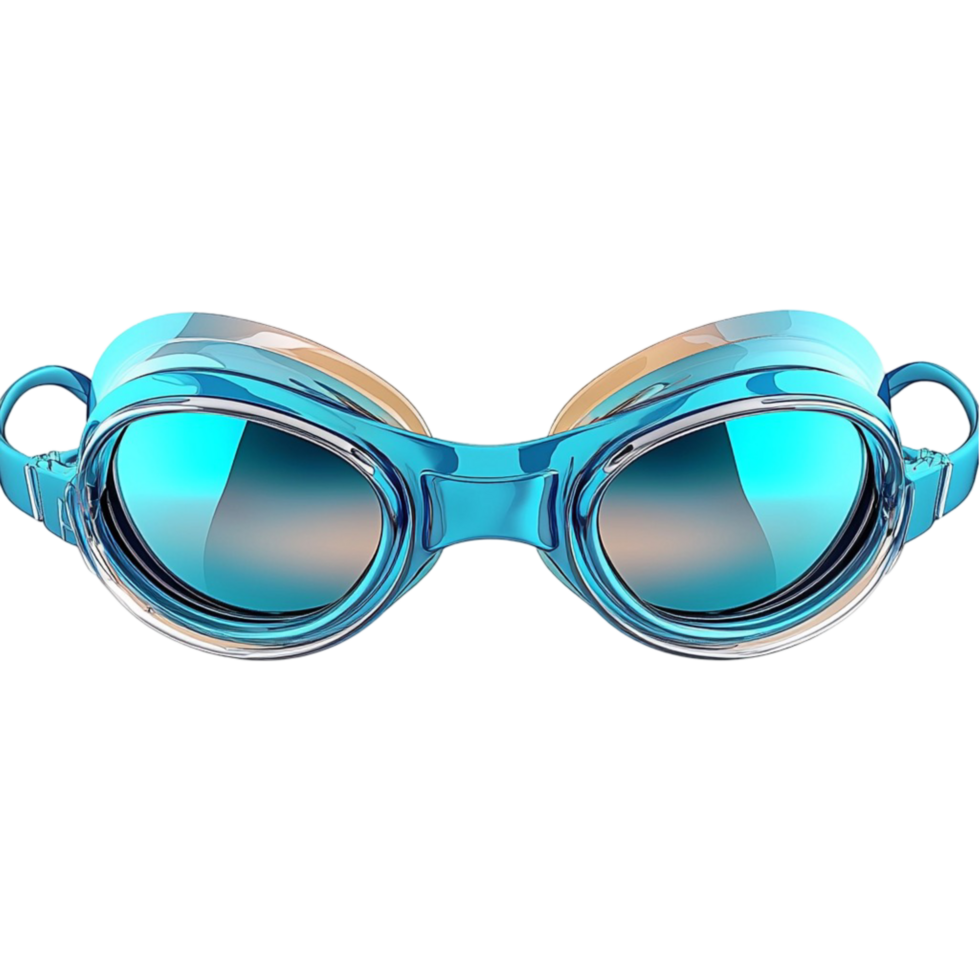 Pair of blue swimming goggles a sleek design png