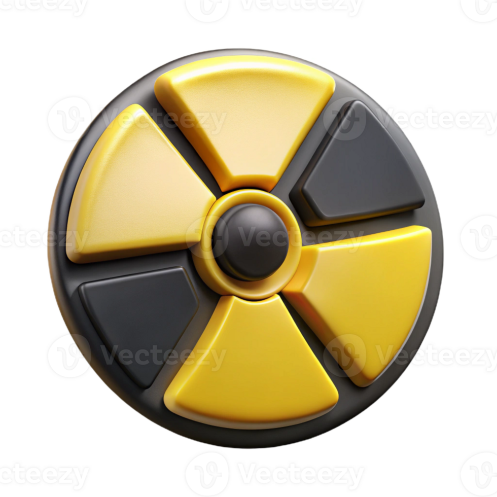 vibrant rustic Radiation Symbol Yellow with Black Trefoil Transparent authentic png