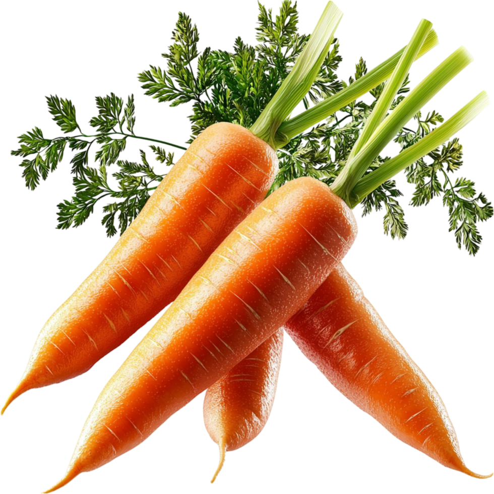 orange carrots green leafy tops neatly arranged png