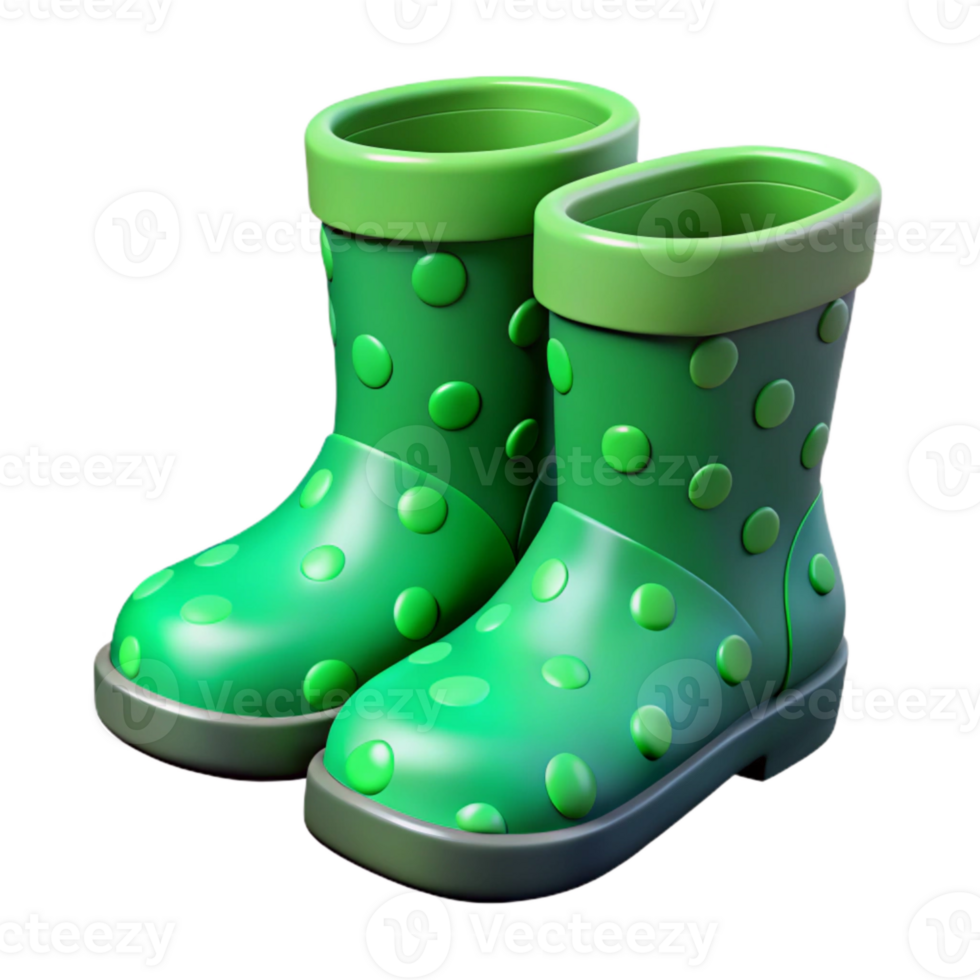 serene contemporary Rain Boots Green Transparent Background png