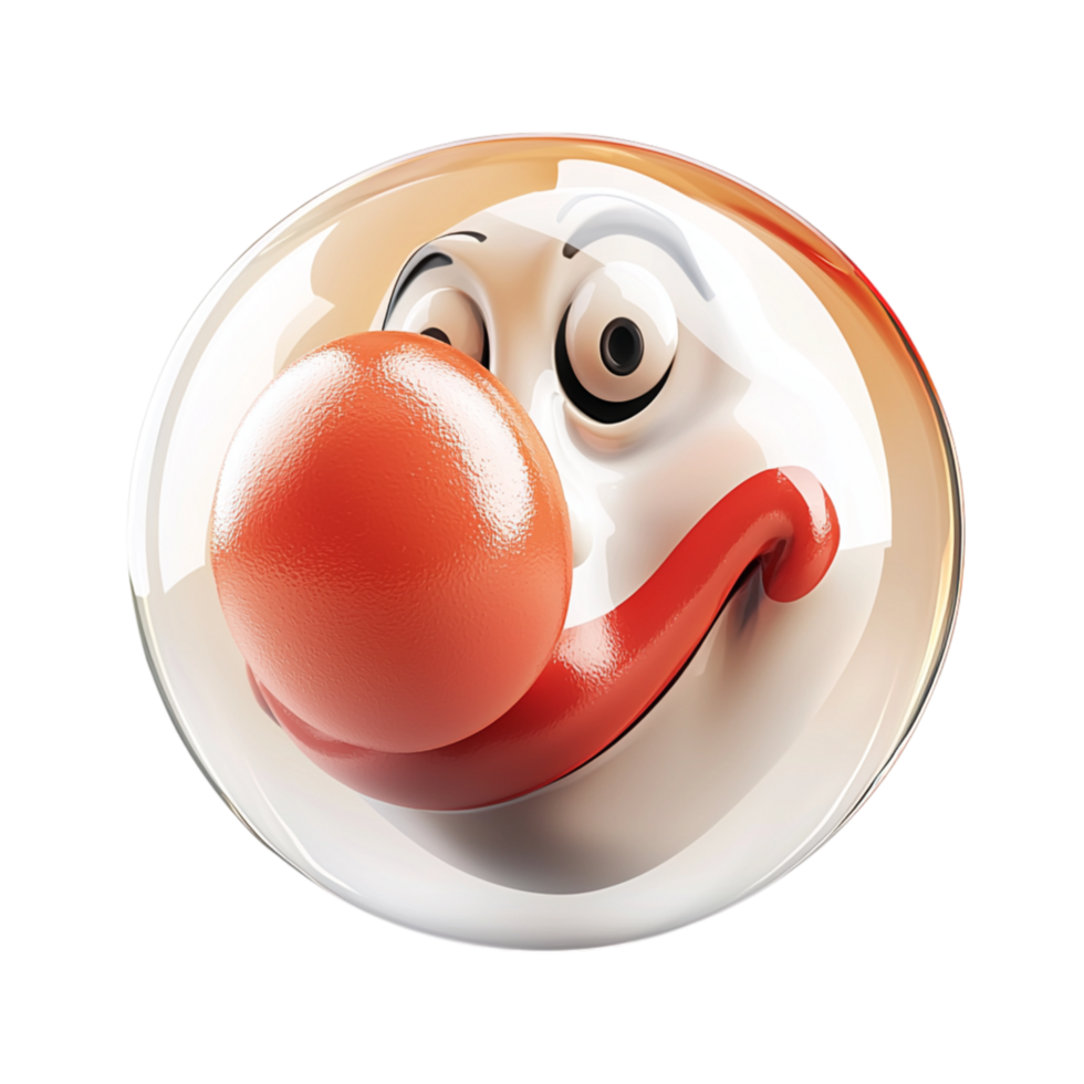 Smiling red clown nose a cheerful expression png