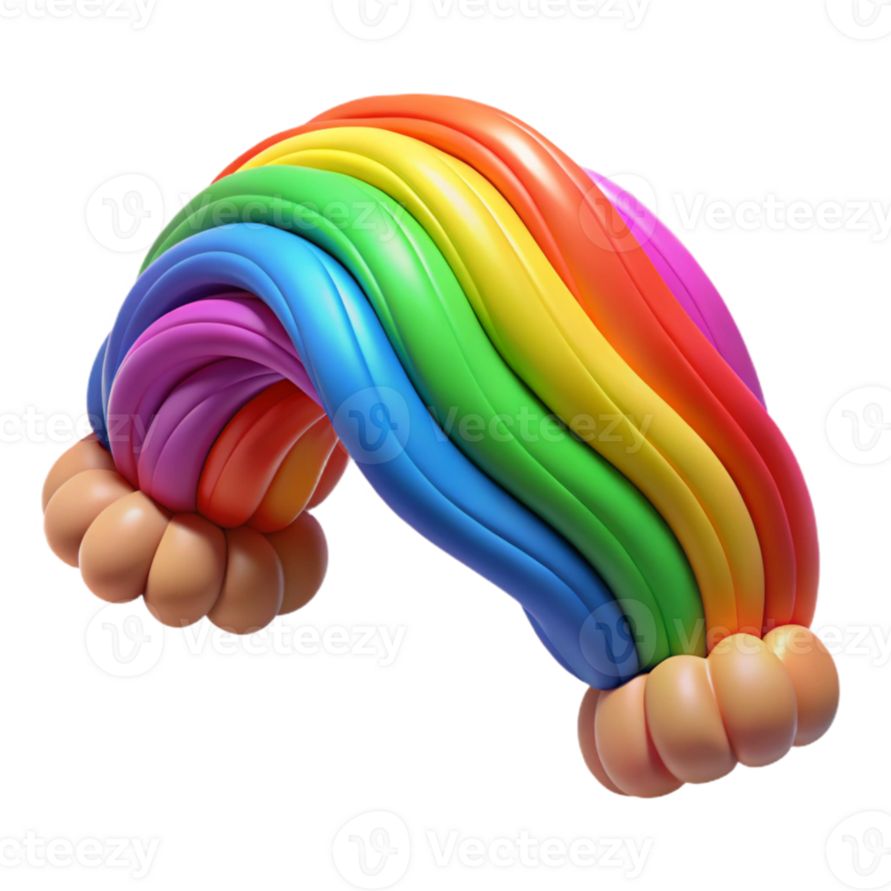 elegant traditional Rainbow Hair Extensions Vibrant Hues Cutout original png
