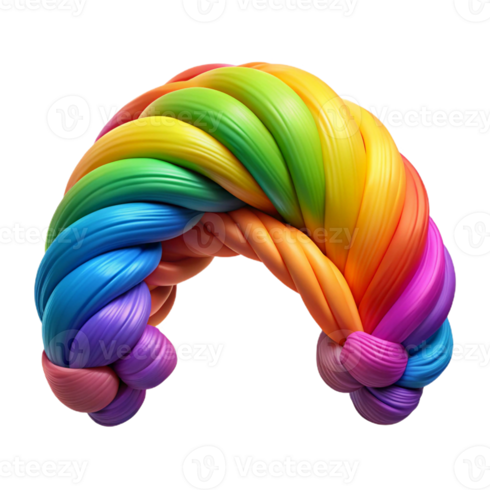 beautiful minimalist Rainbow Ombre Hair Extensions Studio Lighting premium png