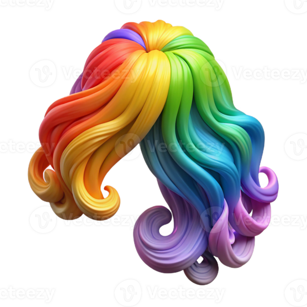 vibrant rustic Rainbow Ombre Hair Extensions Studio Lighting detailed png