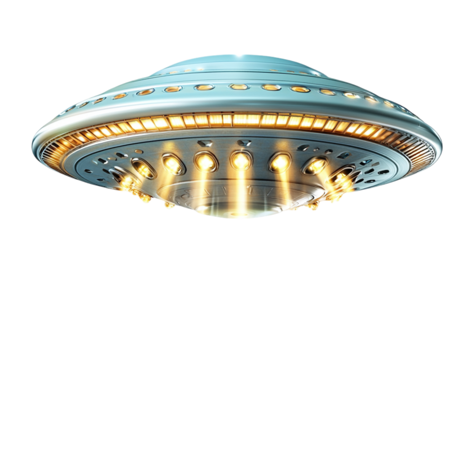 Flying saucer beams of light illuminating its base png