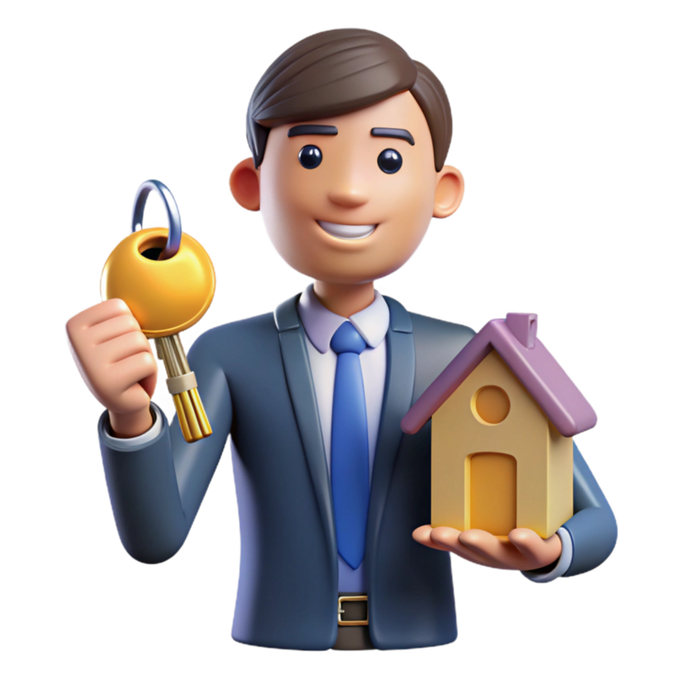 extraordinary minimalist Real Estate Agent with House Keys Cutout Element genuine png