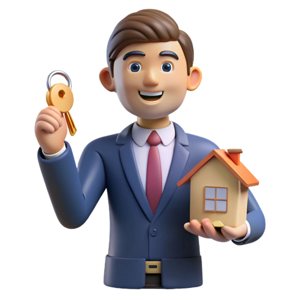 magnificent rustic Real Estate Agent with House Keys Cutout Element original png