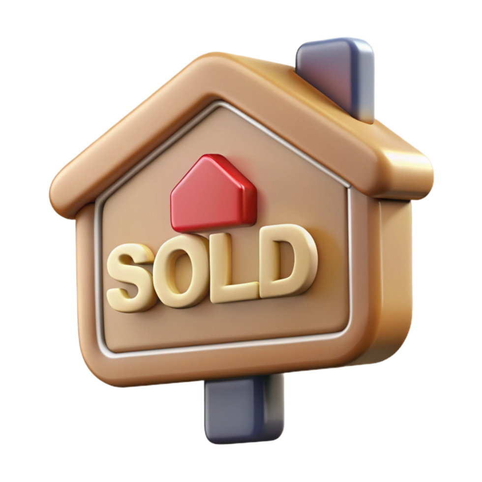 elegant vintage Real Estate Sign Sold Status Transparent Background exclusive png