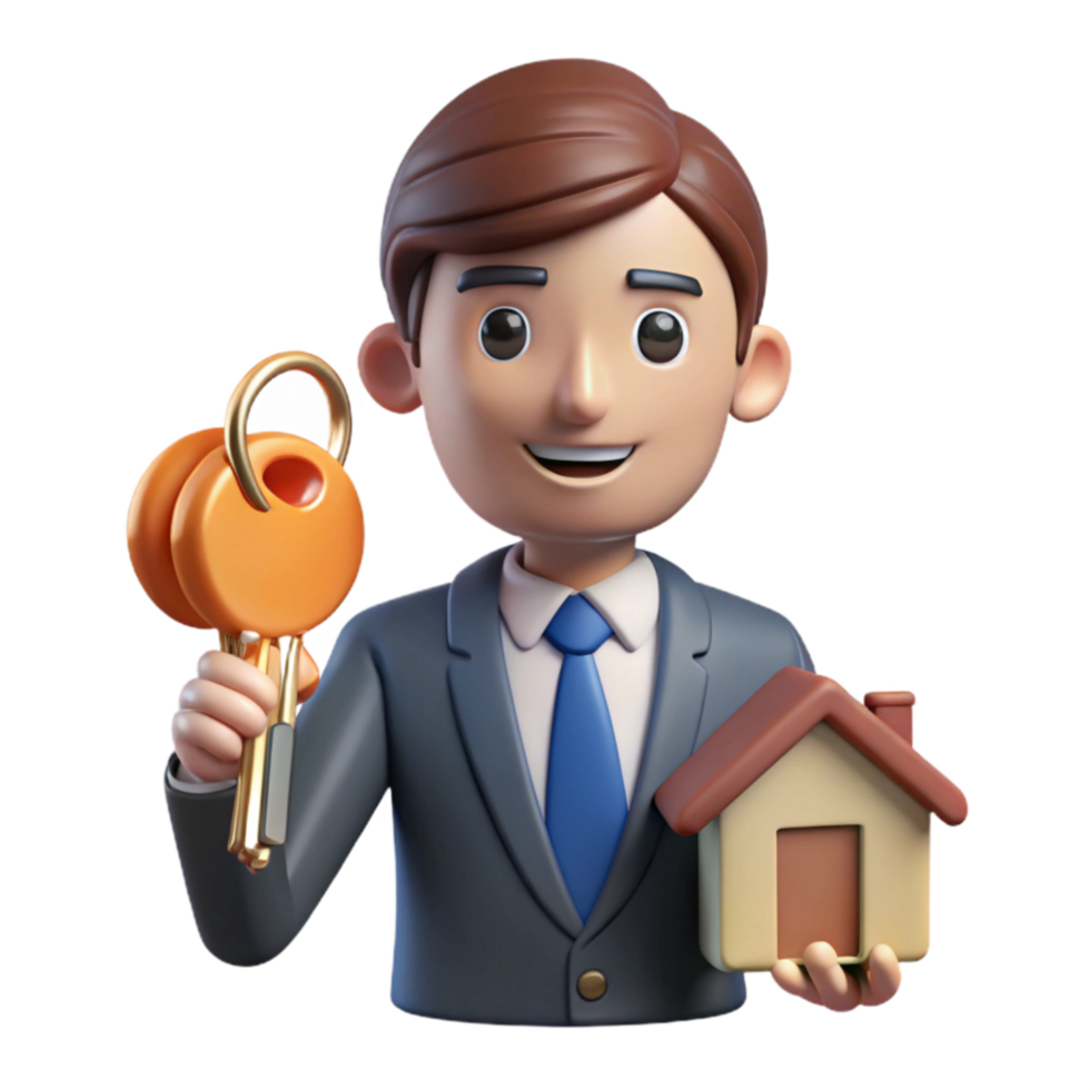beautiful artistic Real Estate Agent with House Keys Cutout Element high resolution png