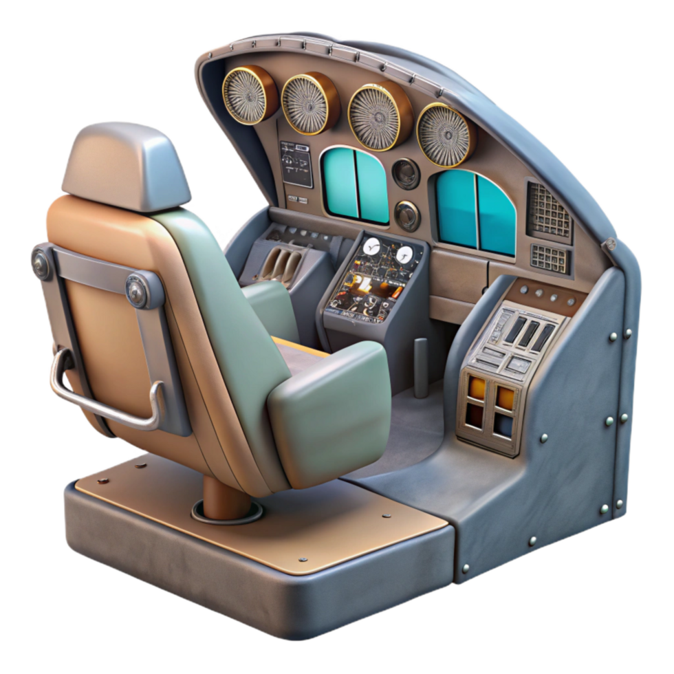 wonderful modern Realistic Airplane Cockpit Interior Transparent Background authentic png