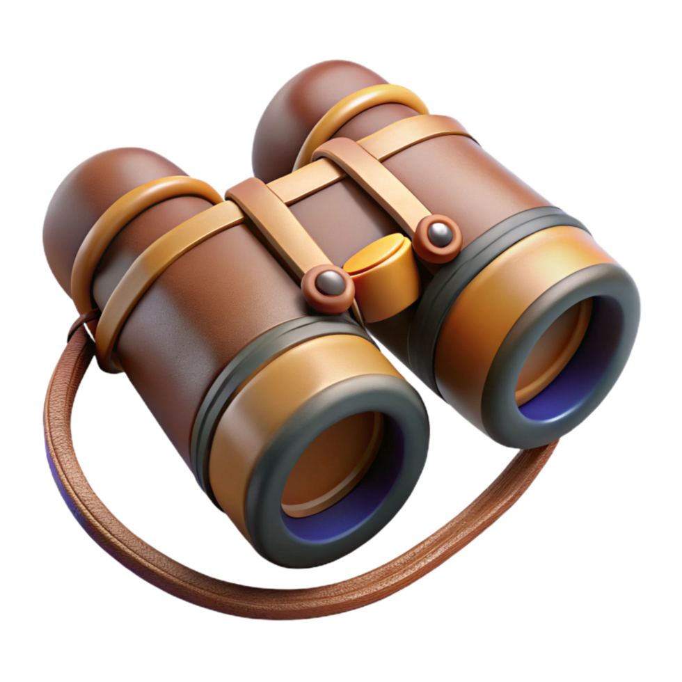 stunning creative Realistic Binoculars with Leather Strap high resolution png
