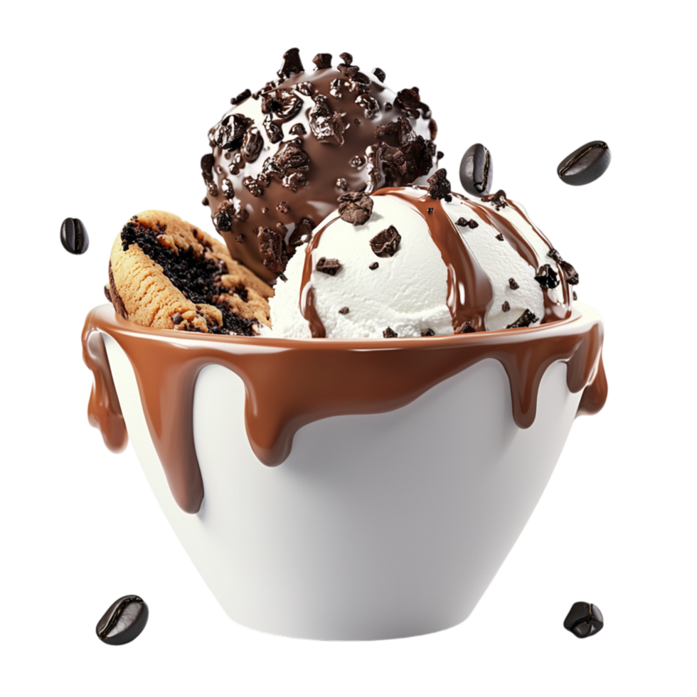Ice cream sune topped chocolate cookies png