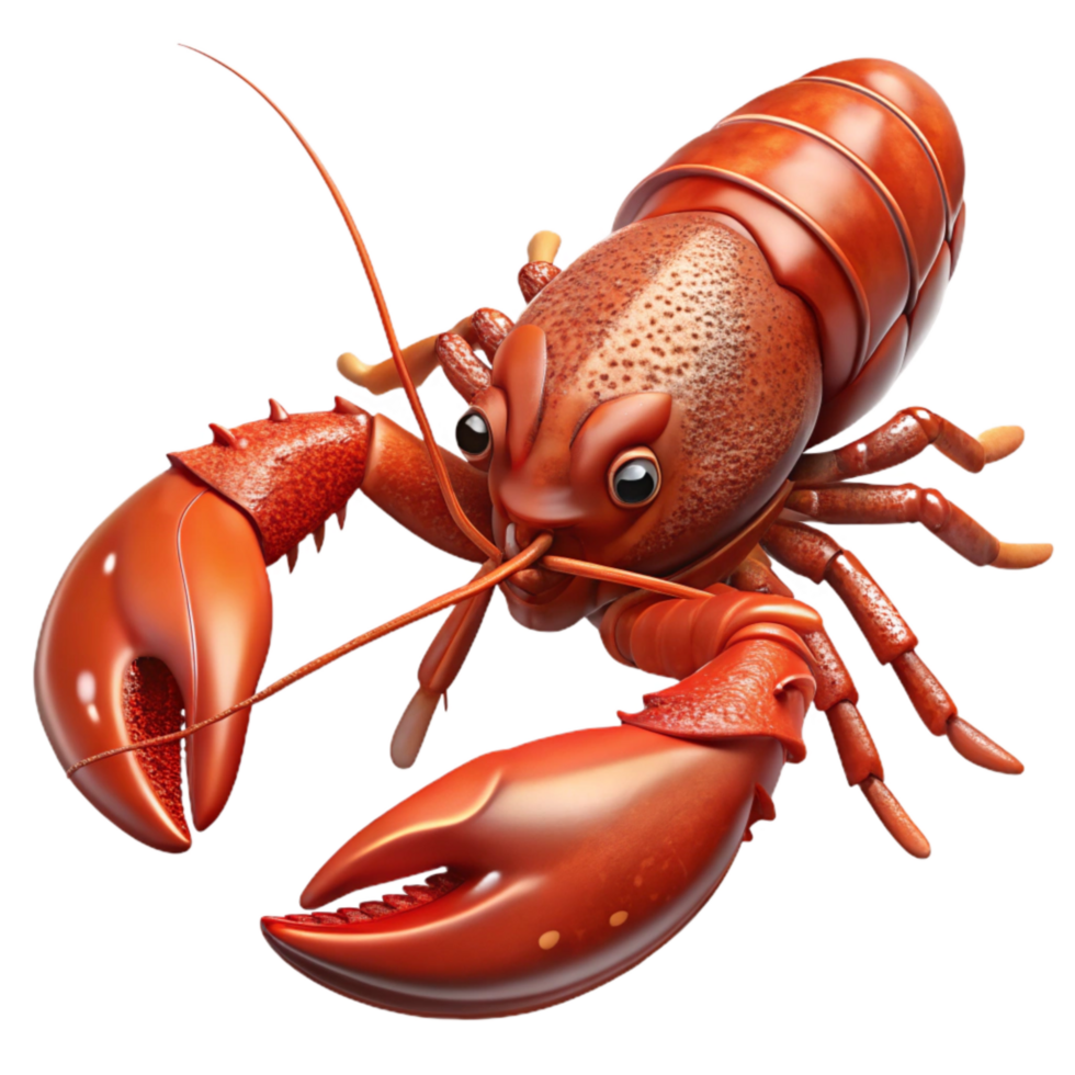impressive minimalist Realistic Lobster with Transparent Background authentic png