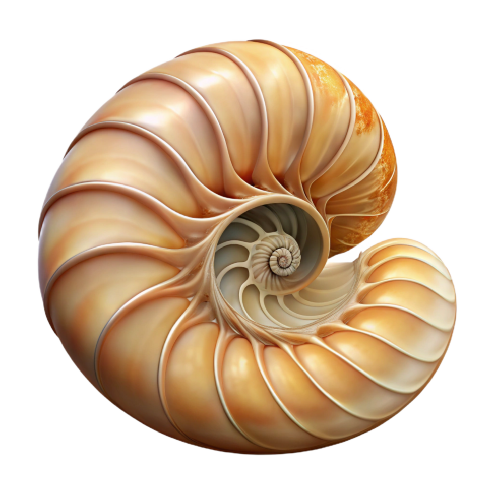 dramatic classic Realistic Nautilus Shell Cutout Isolated professional png