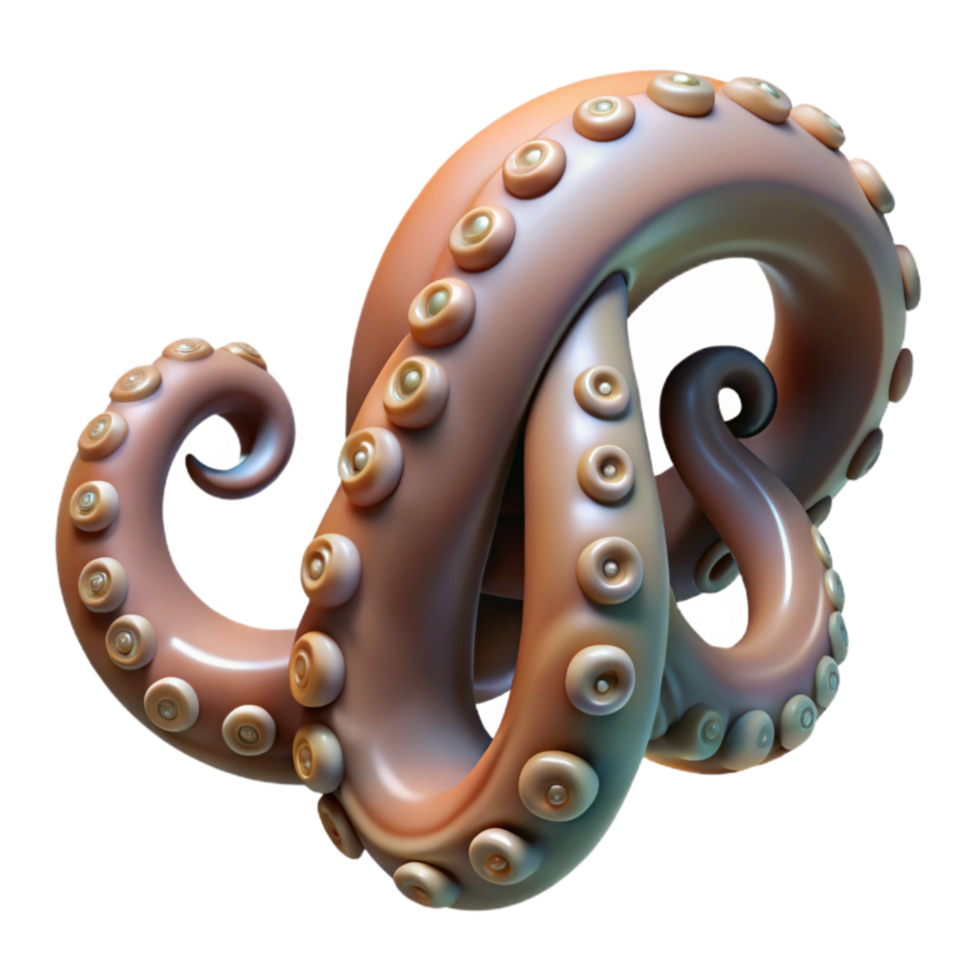 elegant abstract Realistic Octopus Tentacle with Transparent Background professional png