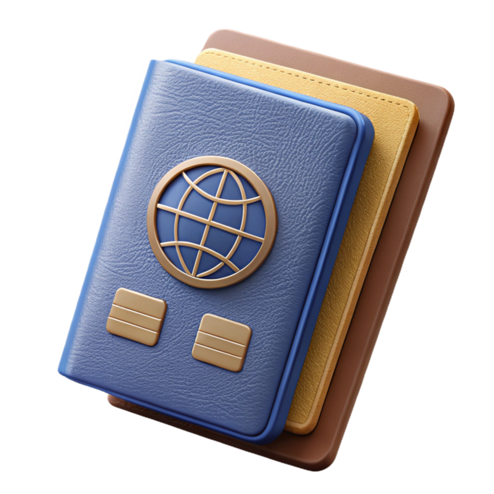 extraordinary artistic Realistic Passport with Visa Stamps Isolated original png