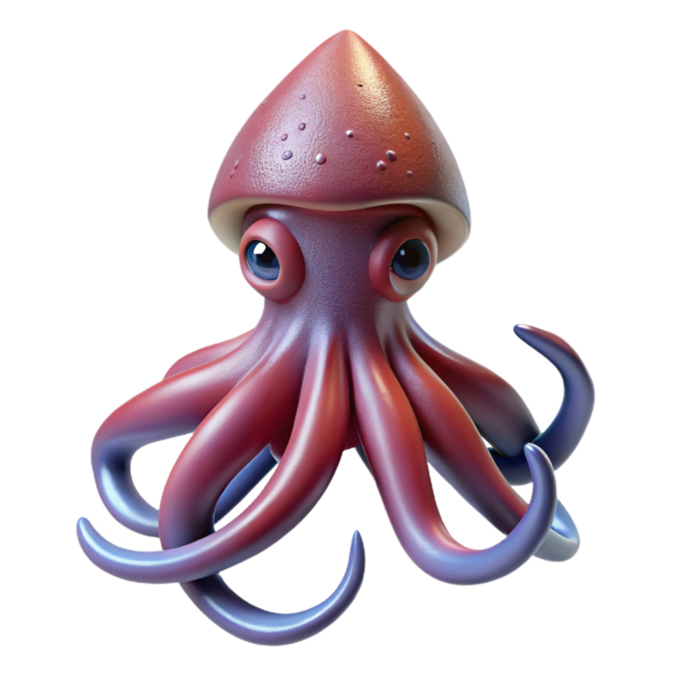 wonderful artistic Realistic Squid Cutout Isolated authentic png