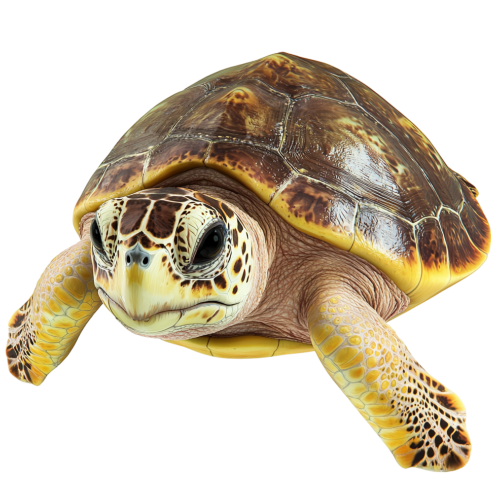 Small brown turtle a hard shell curious eyes png