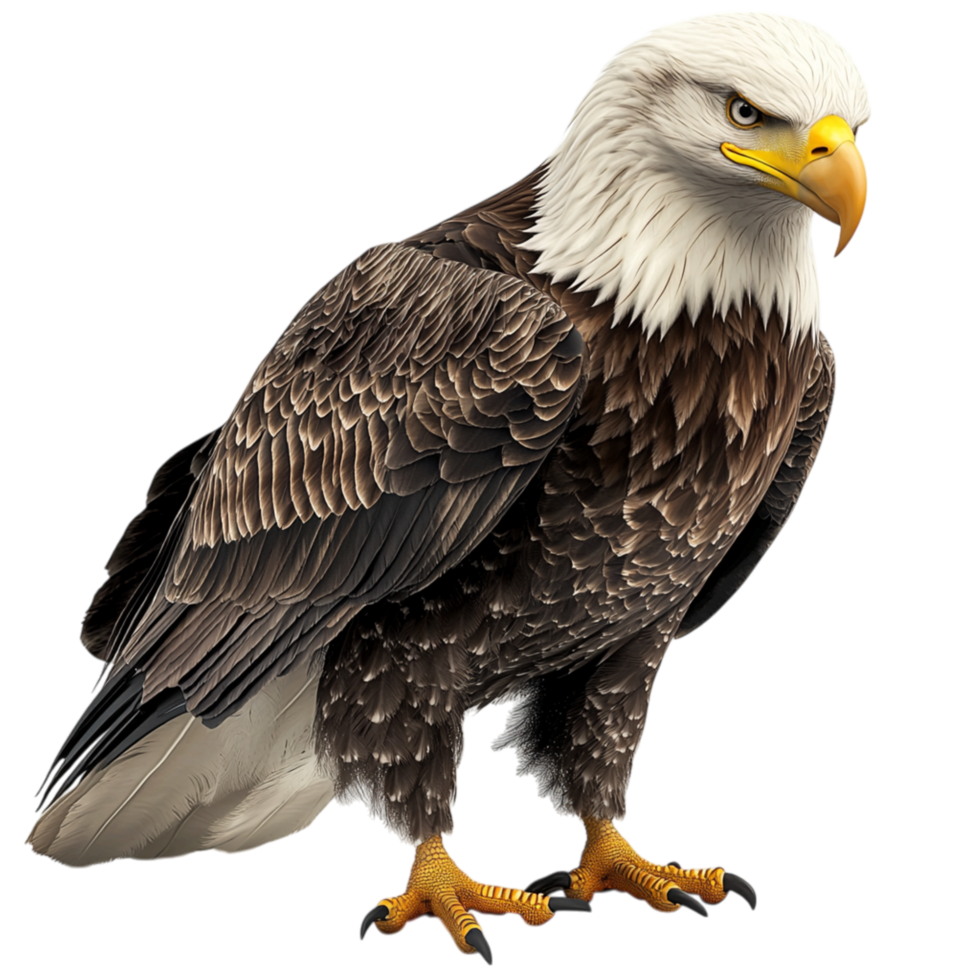 Powerful bald eagle sharp eyes strong wings png