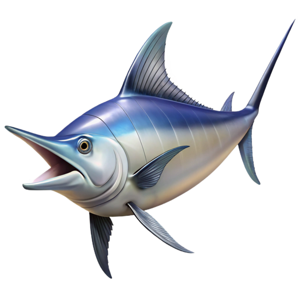 serene creative Realistic Swordfish with Transparent Background high resolution png