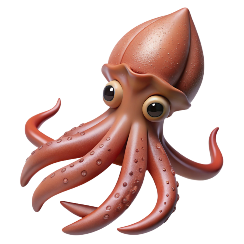 beautiful abstract Realistic Squid Cutout Isolated professional png