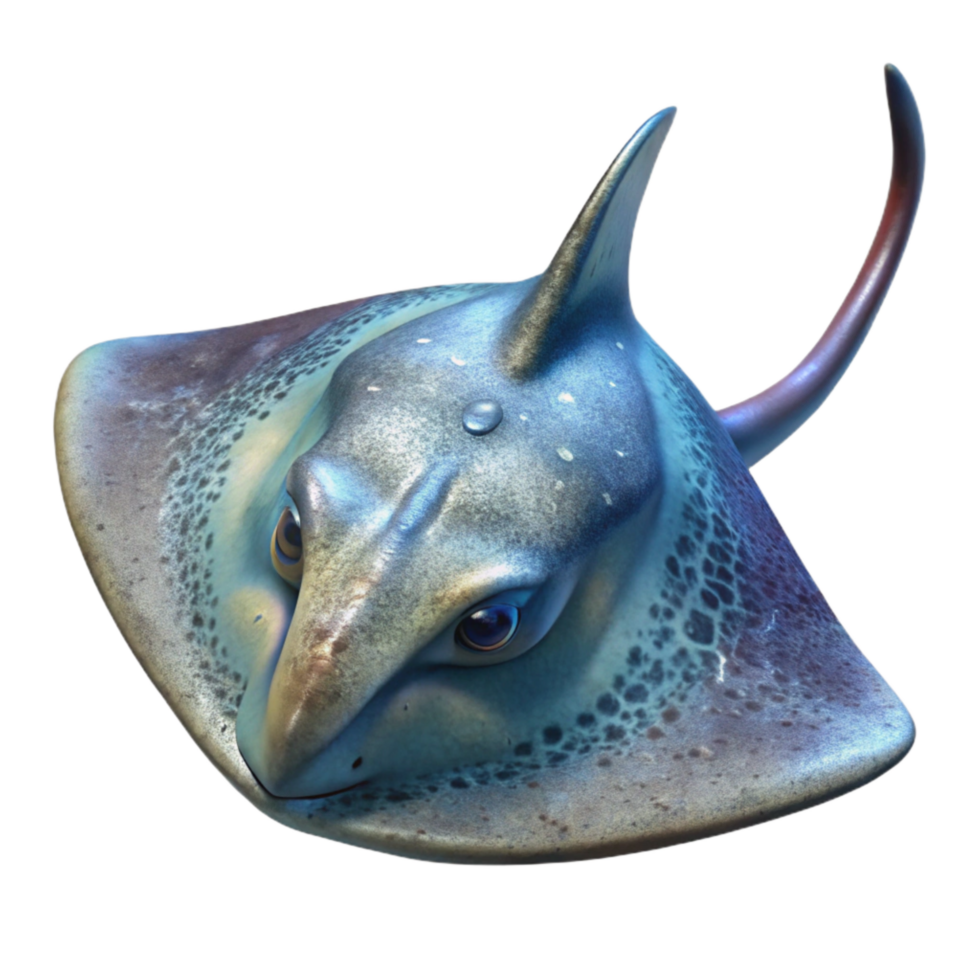 vibrant modern Realistic Stingray with Transparent Background high resolution png