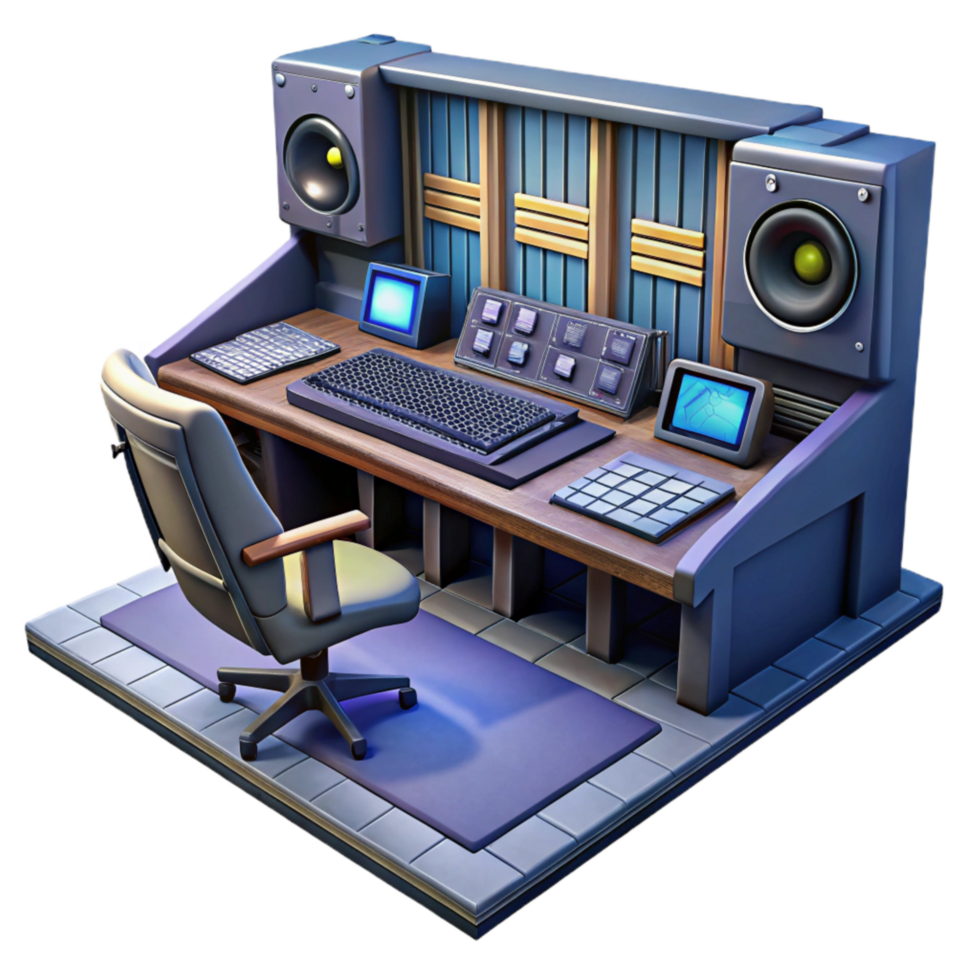 magnificent classic Recording Studio Control Room Isolated png