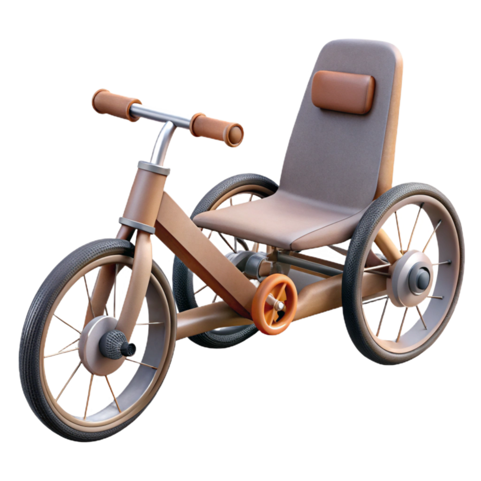 extraordinary rustic Recumbent Bicycle Low Profile Design Transparent Background authentic png