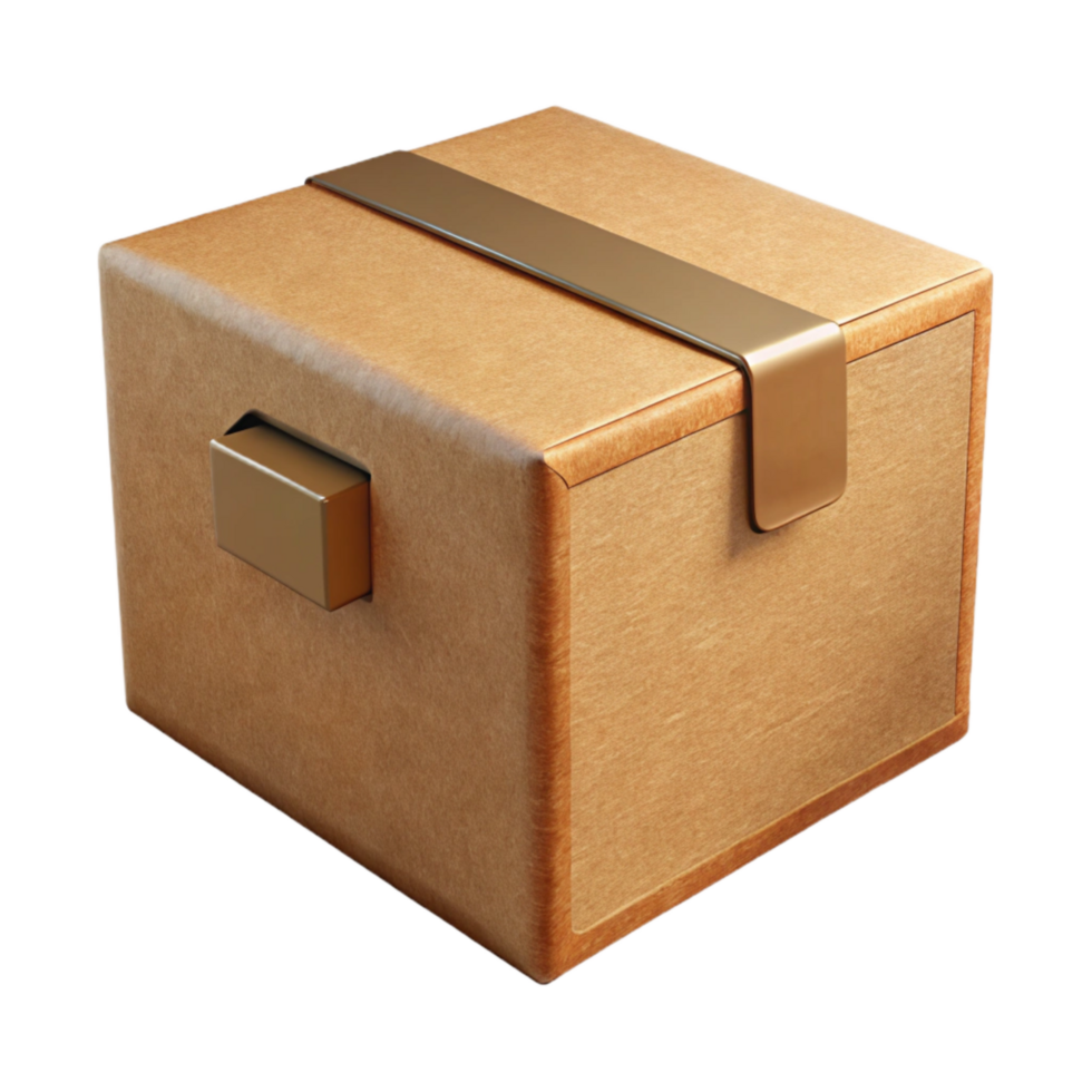 serene modern Recyclable Cardboard Box Cutout on Transparent Background png