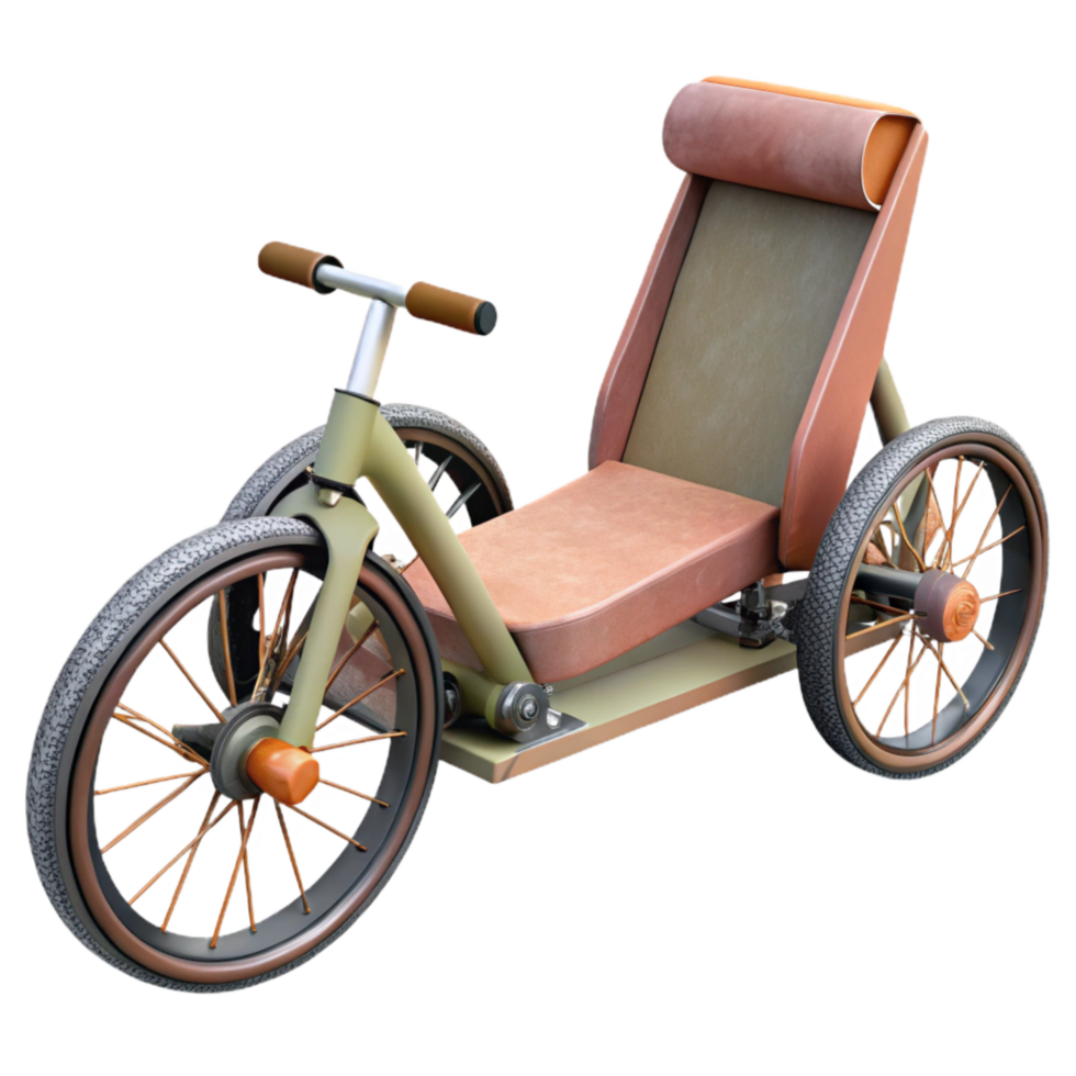 impressive contemporary Recumbent Bicycle Low Profile Design Transparent Background png