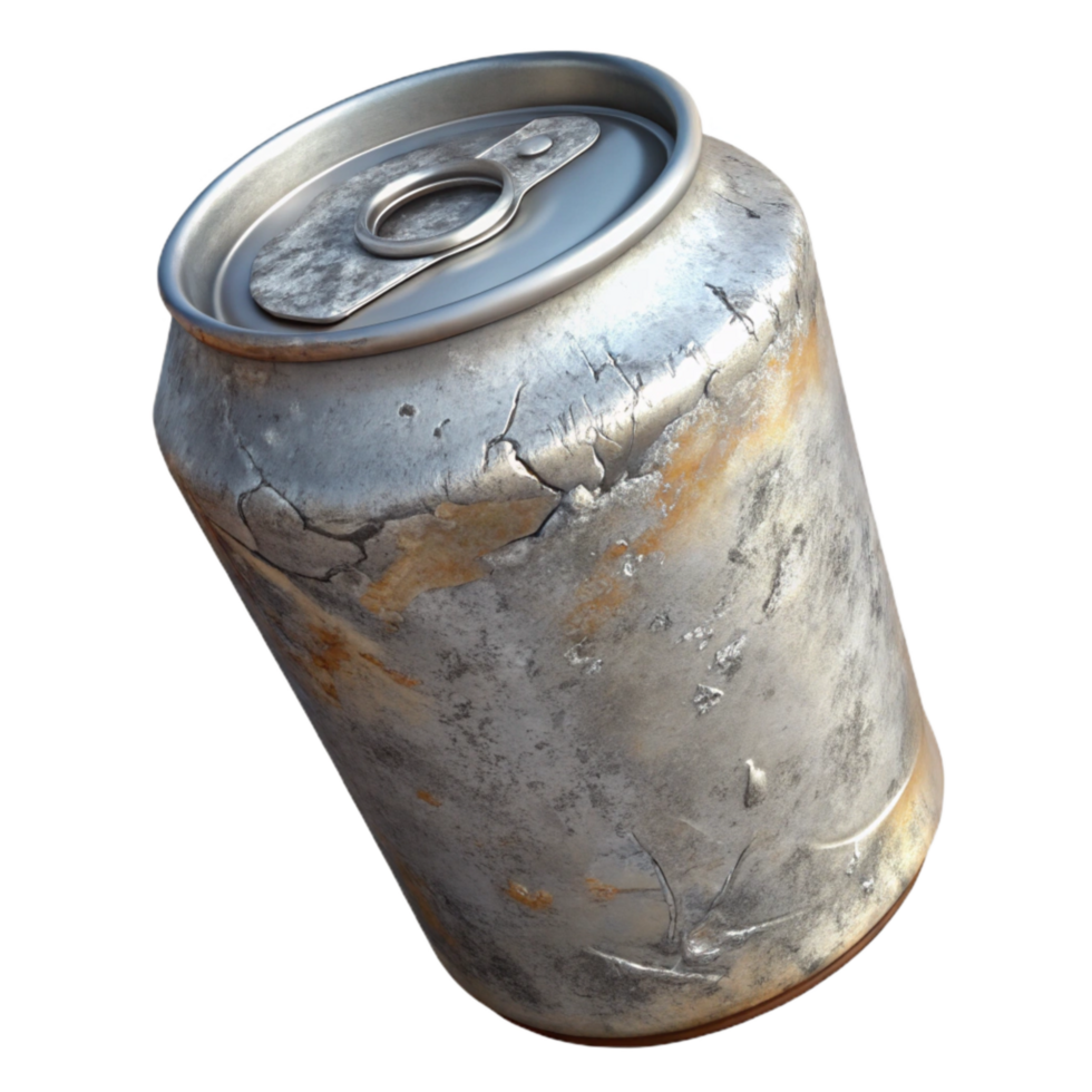 vibrant rustic Recycled Aluminum Can Crushed Transparent Background authentic png
