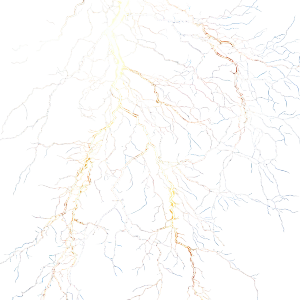 Delicate network of white gold lightning veins png