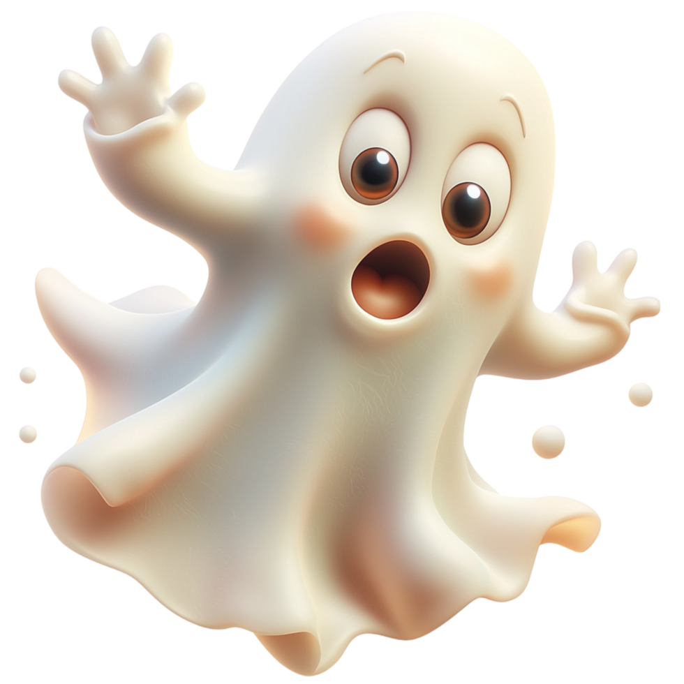 Cartoon ghost a surprised frightened expression png