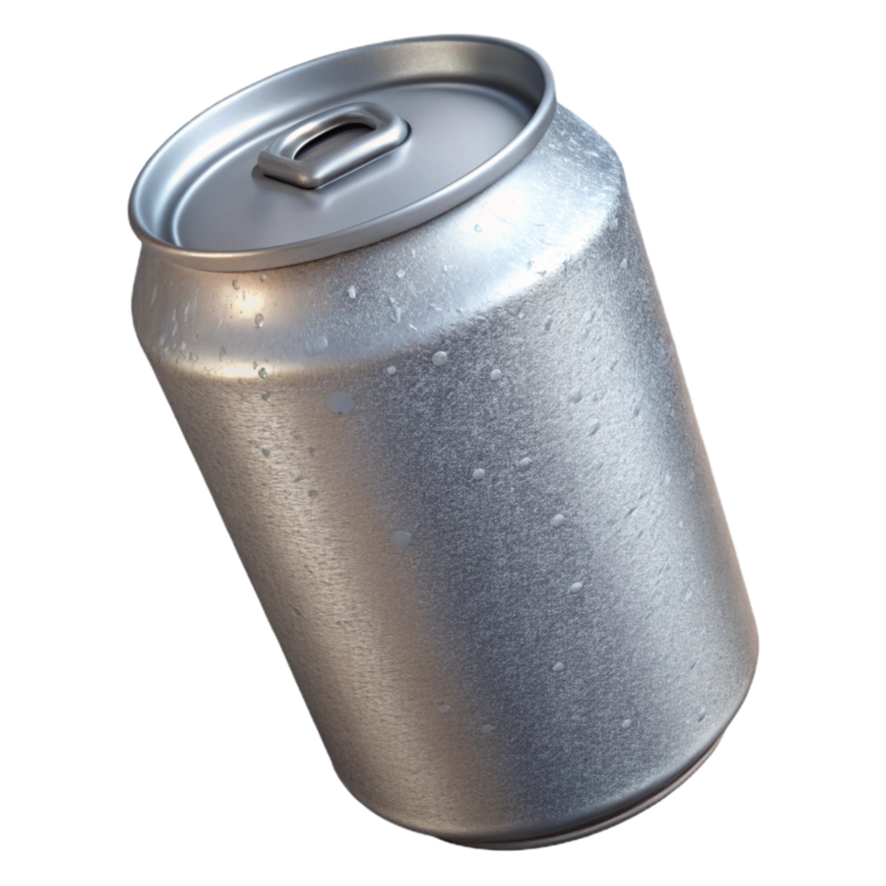 serene rustic Recycled Aluminum Can with Silver Finish Isolated exclusive png